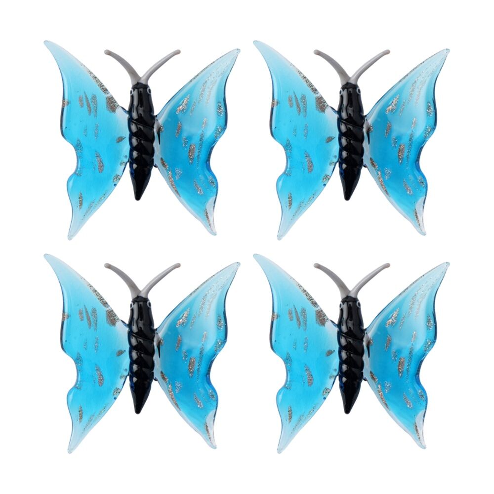 4PK Gibson Gifts Artisan Glass Butterfly Home Decoration Sculptures/Figurines