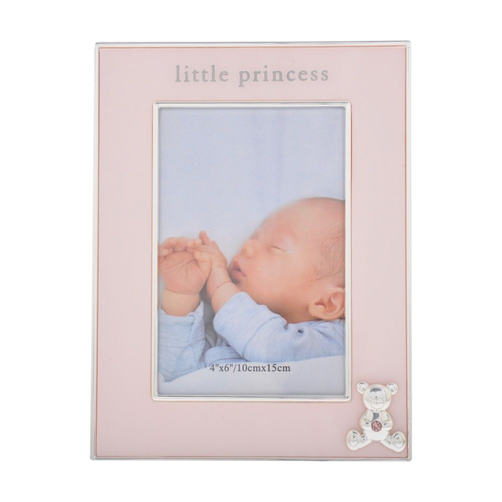 Gibson Gifts Little Princess Picture Photo Frame 4x6 Blush Pink Glass