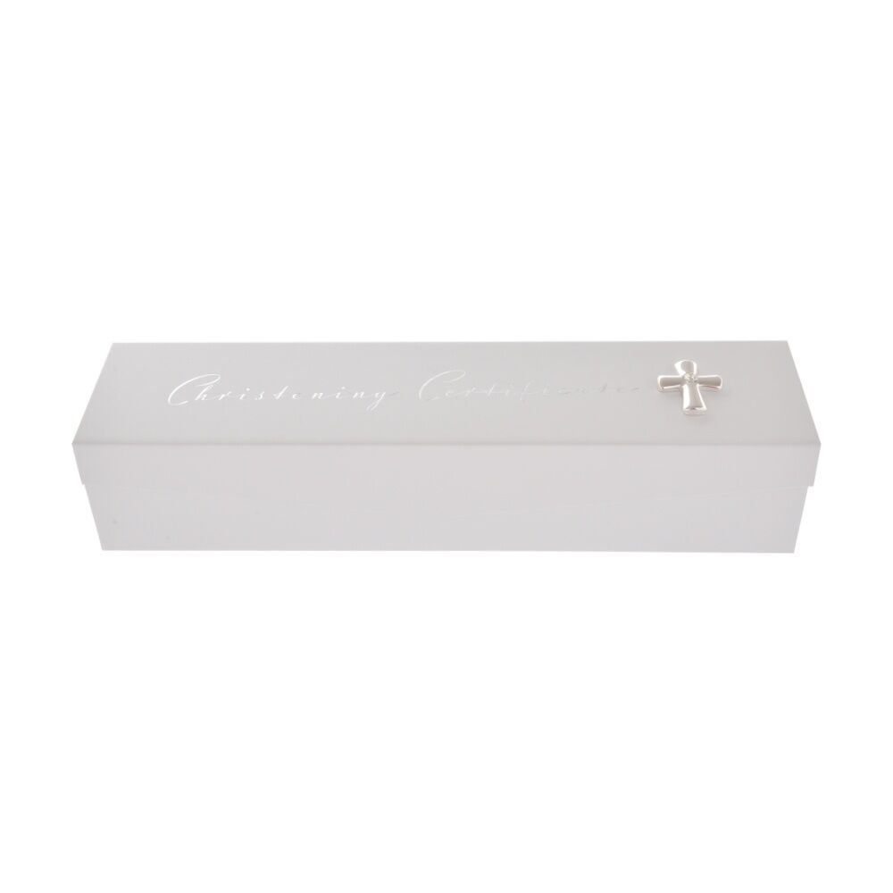 2PK Gibson Gifts Christening Certificate Elegant Box Memory Keepsake White