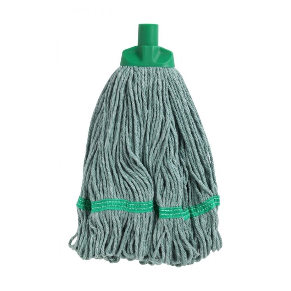 Edco Enduro Heavy Duty Loop Ends Durable Yarn Round Mop Green 350g