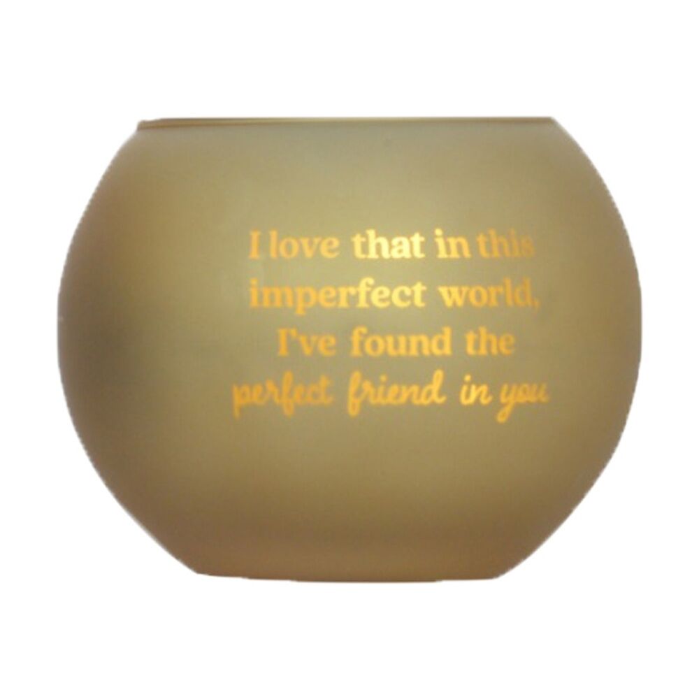 2PK Love & Light Friend Tea Soy Candle Holder Home Decoration Gift Gold Glass