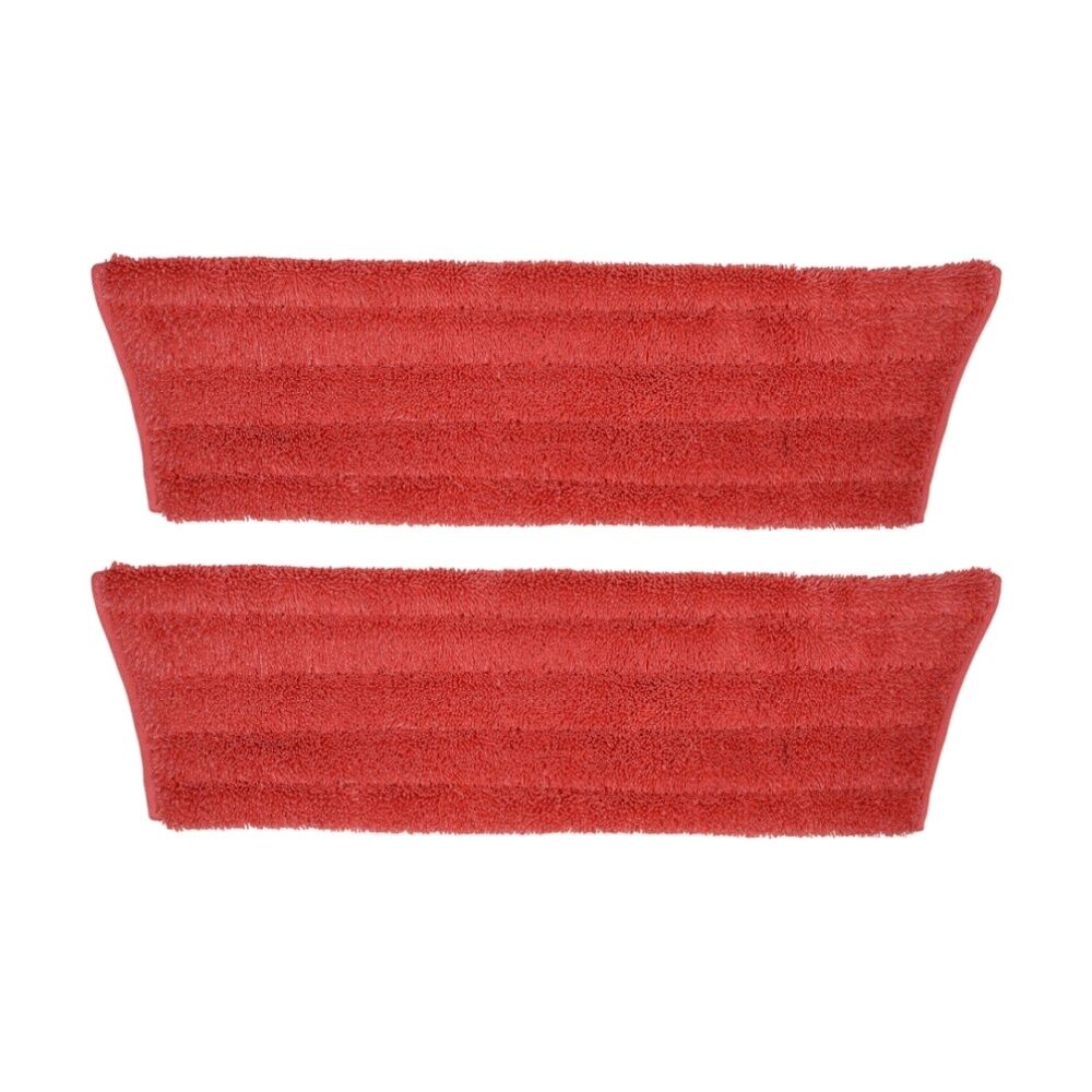 2PK Edco Enduro Microfibre Mop Pad Flat Refill Fits 27200 Frame Red 40cm