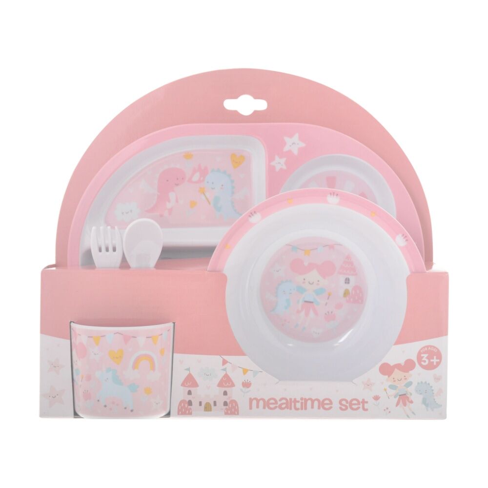 Gibson Gifts Fairies Kids Meal Dinner Set Melamine Plate Bowl Cup Cutlery