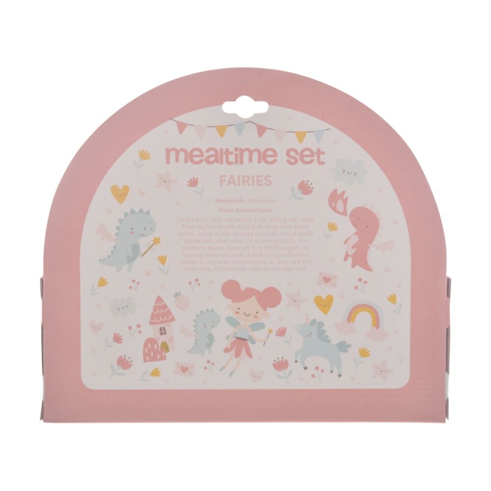 Gibson Gifts Fairies Kids Meal Dinner Set Melamine Plate Bowl Cup Cutlery