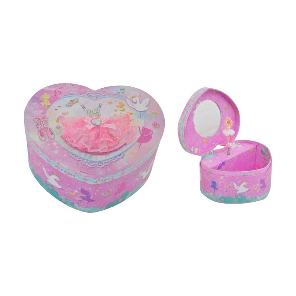 Gibson Gifts Musical Heart Jewellery Box Pink Ballet Themed Keepsake