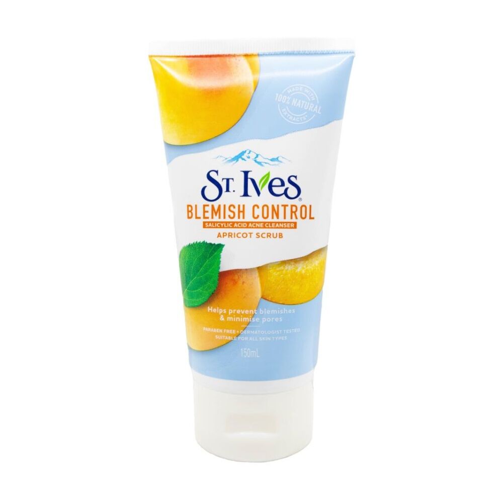12PK St Ives Acne Cleanser Scrub Salicylic Acid Blemish Control 150ml Apricot
