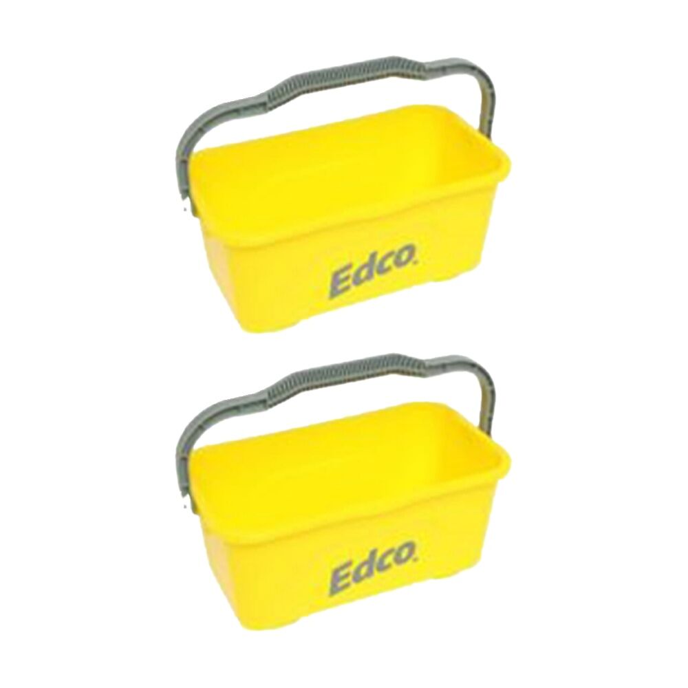 2PK Edco All-Purpose Mop and Squeegee Bucket W/ Durable Handle Yellow 11L