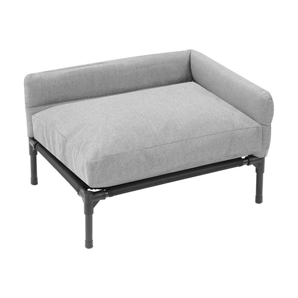 2x Paws And Claws Elevated Sofa Pet Dog Bed 64.5x49x38.5cm Linen Grey Medium