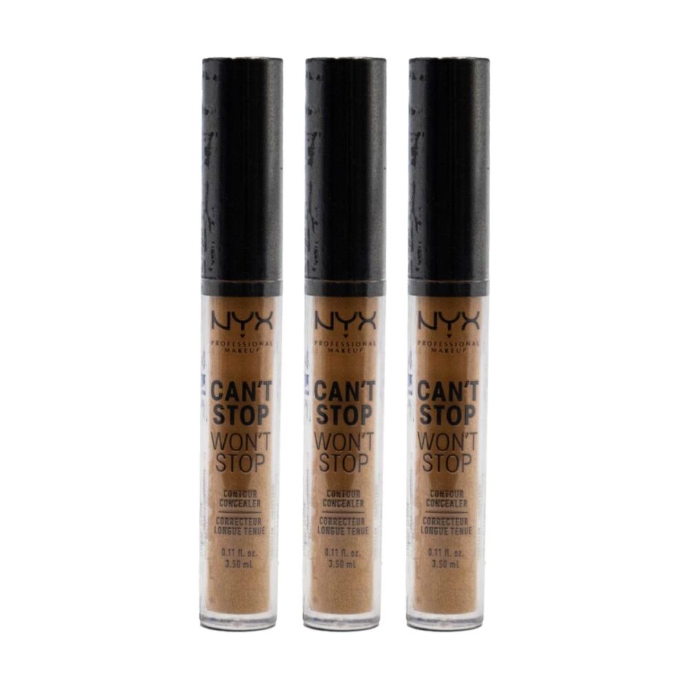 3PK NYX Cant Stop Wont Mahogany 24H Lasting Concealer 3.5Ml