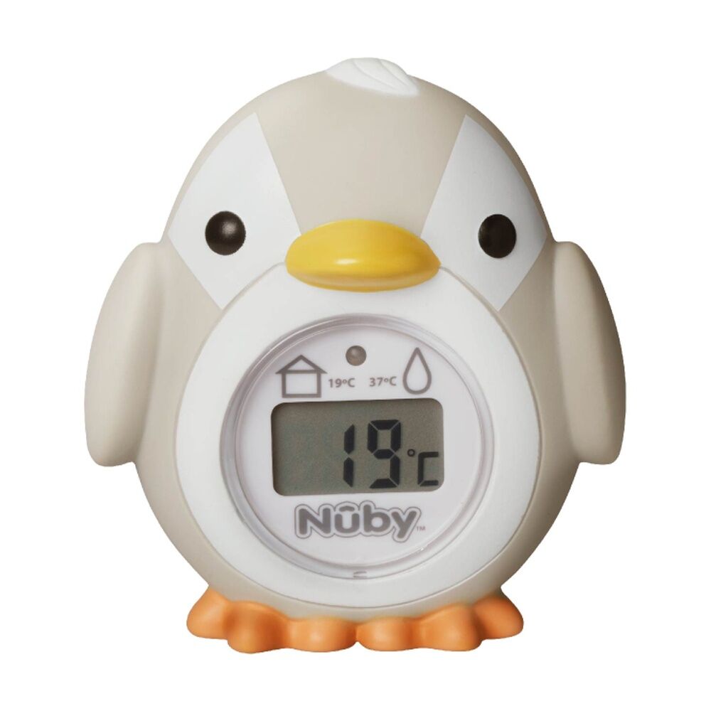 2x Nuby Penguin Bath Floating Thermometer Accurate Temp Display White 0m+