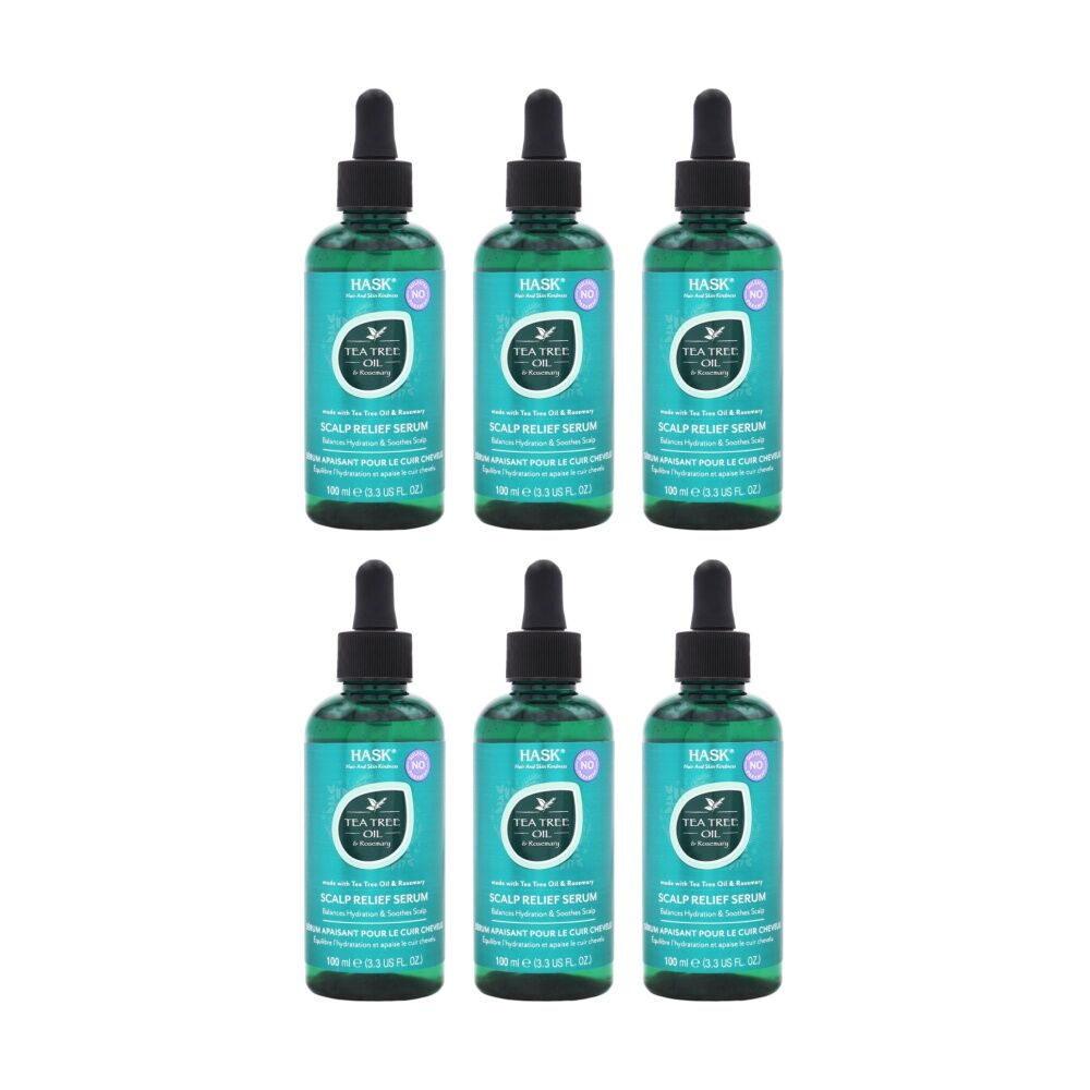6PK Hask Scalp Relief Serum Tea Tree Oil Rosemary Haircare 100ml