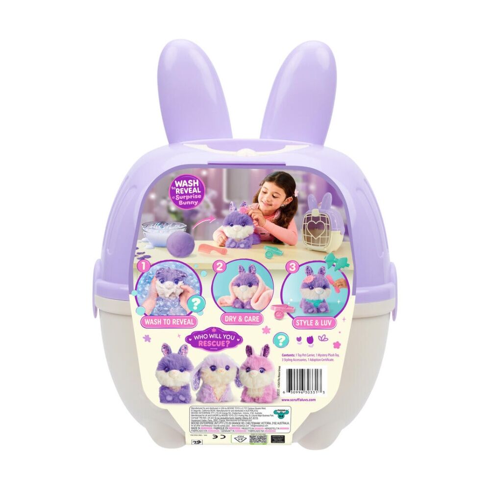 Scruffaluvs Series 2 Bunny Single Pack Kids Plush Toy W/ Carrier 2y+