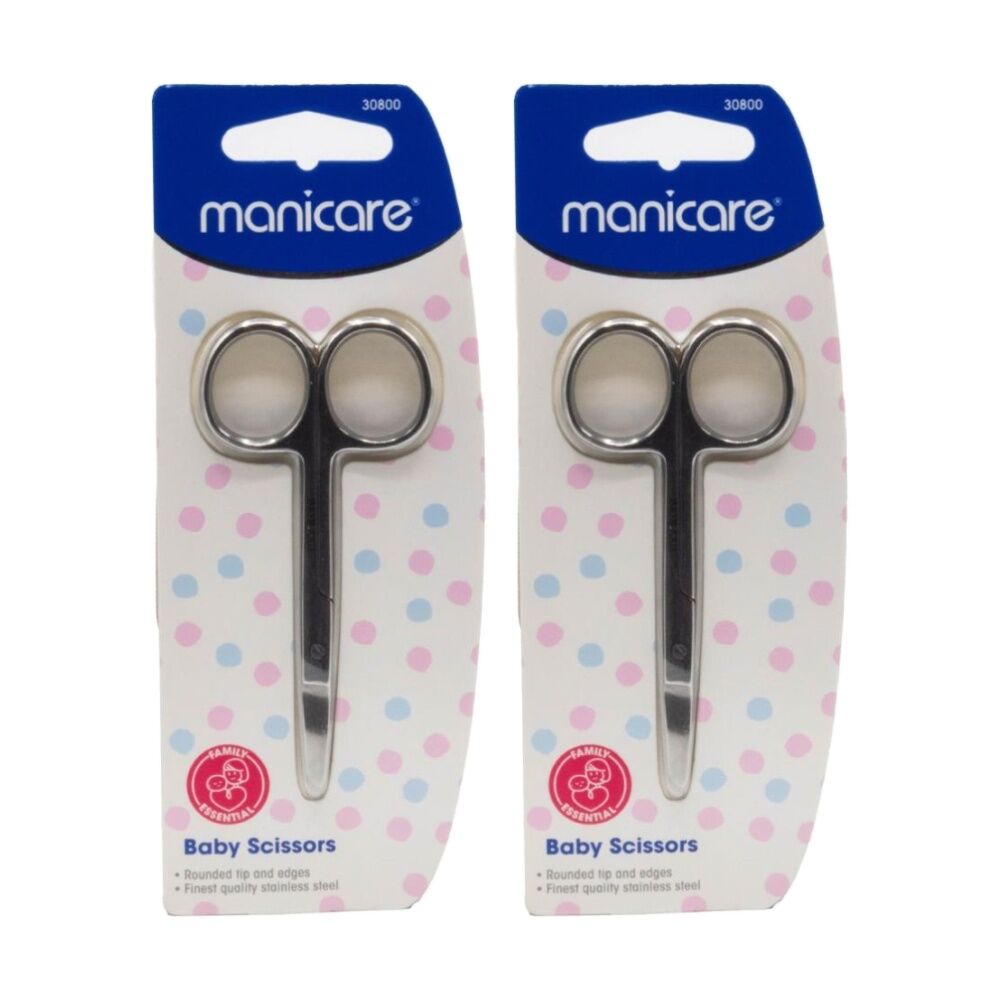 2PK Manicare Nail Scissors For Baby Toddler Grooming Stainless Steel