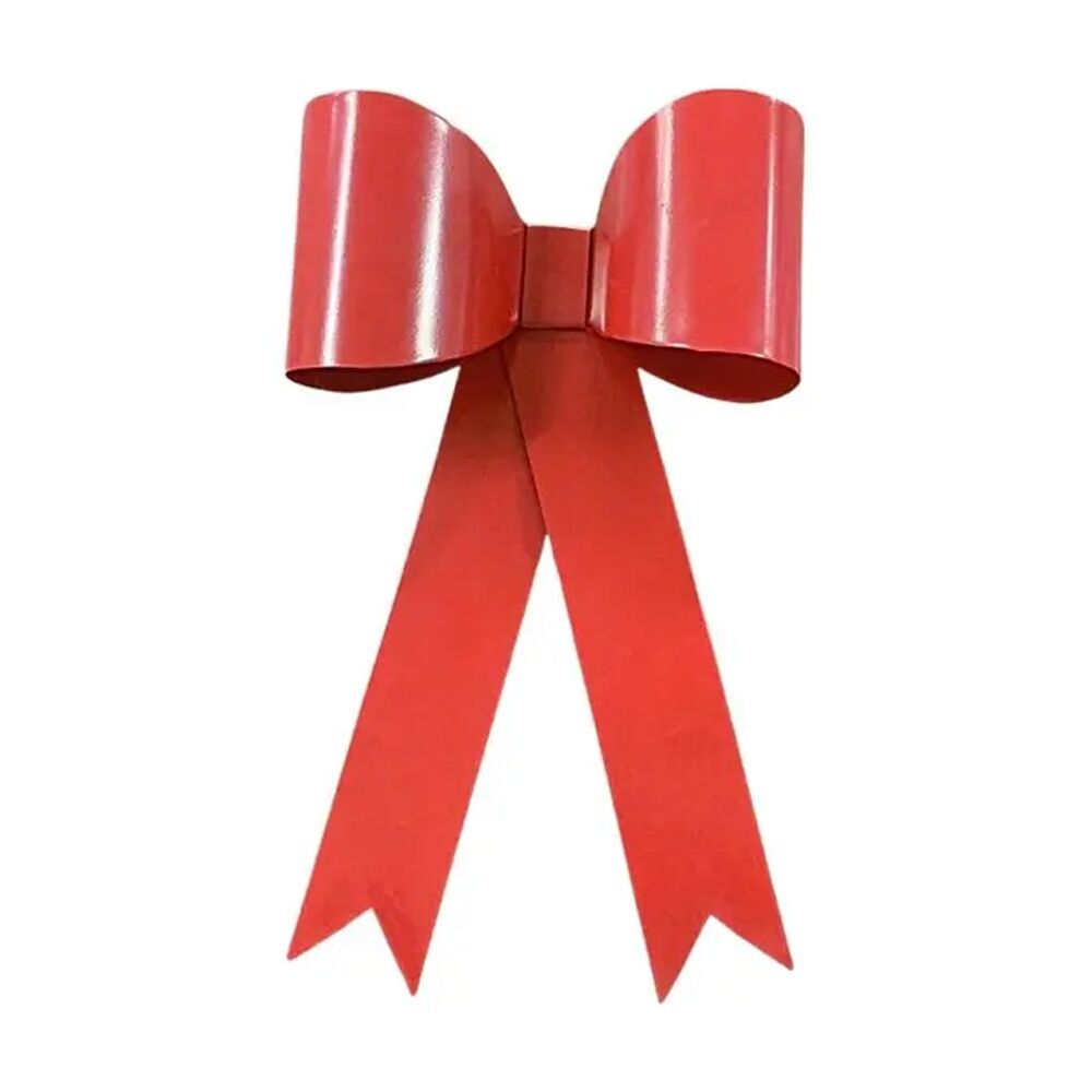 2PK Decorative Metal Bow Indoor/Outdoor Garden Plant Pot Sitter Red 33x20x5cm