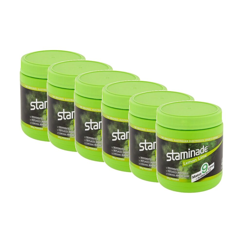 6PK Staminade Lemon Lime Fusion Powder Electrolyte Sports Drink 585g