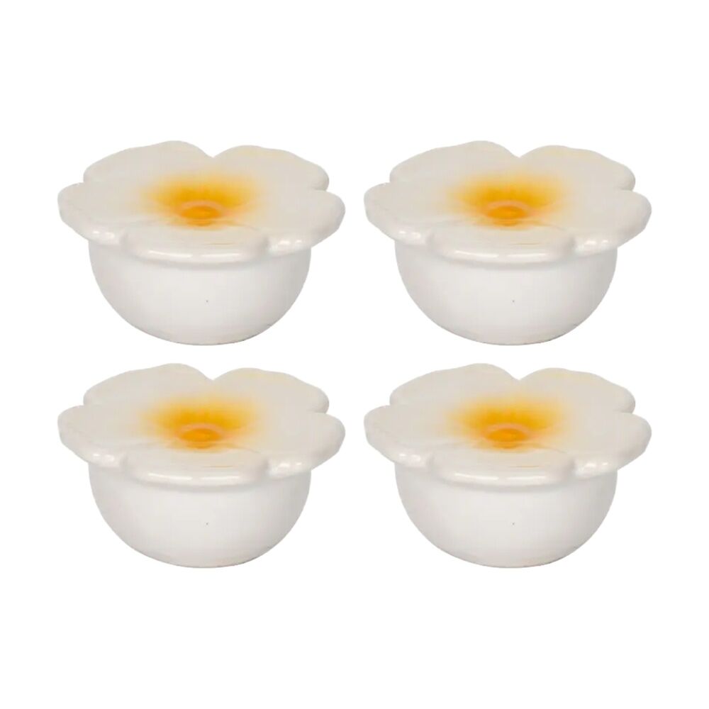 4PK Frangipani Ceramic Decorative Floating Water Feature Pond Ornament