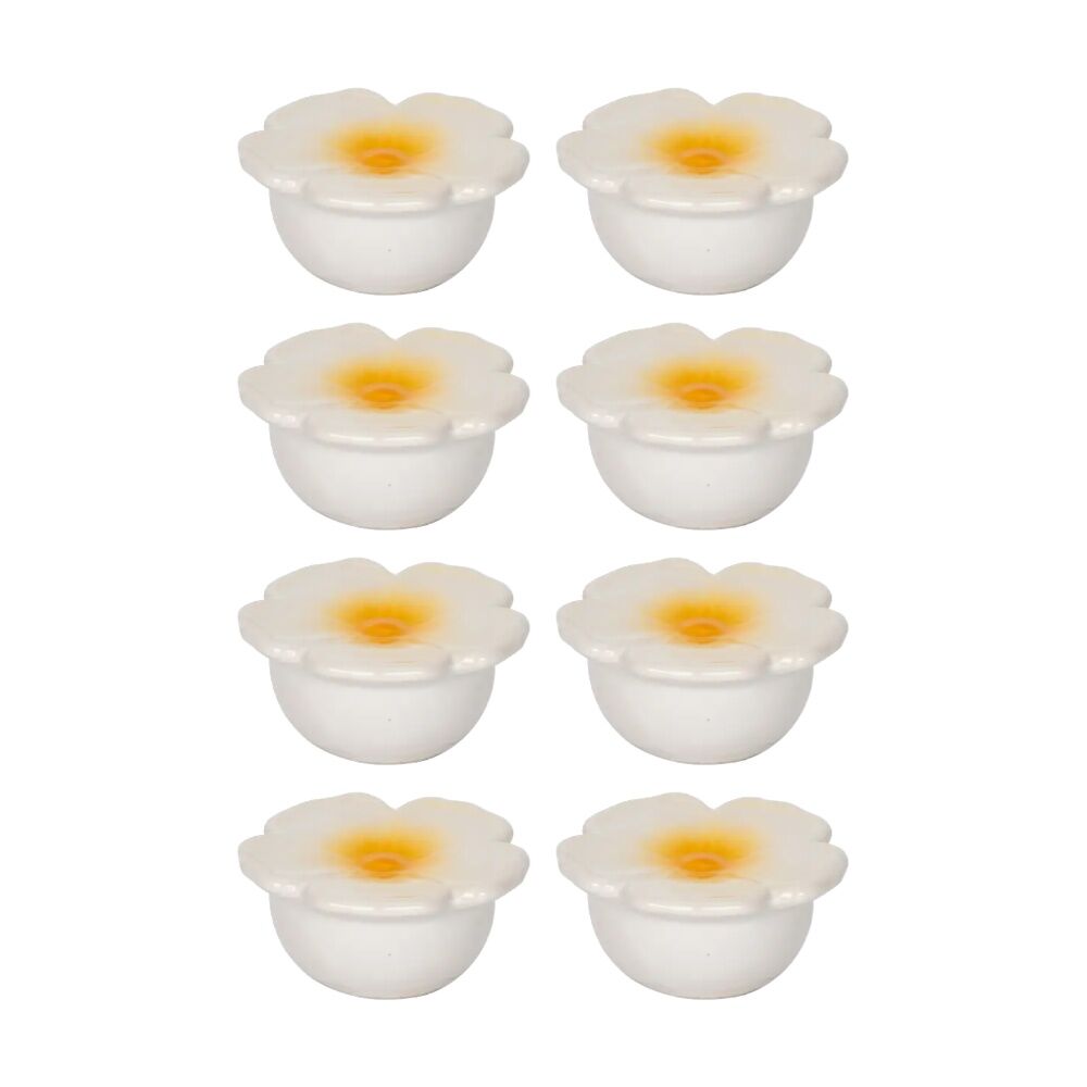 8PK Frangipani Ceramic Decorative Floating Water Feature Pond Ornament