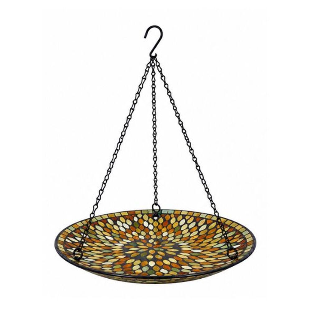 Hanging Bird Bath Mosaic Design Autumn Functional Garden Ornament