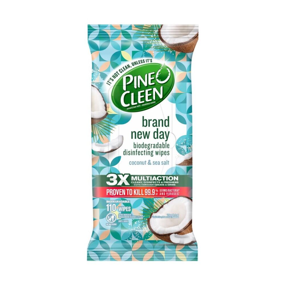 8x 110pc Pine O Cleen Wipes Disinfecting Coconut And Sea Salt Cleaning Pack