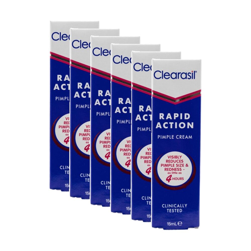 6PK Clearasil Rapid Action Vanishing Pimple Cream Acne Control 15ml