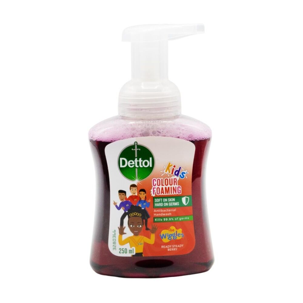 12PK Dettol Handwash Colour Foaming Kids Antibacterial Ready Steady Berry 250mL