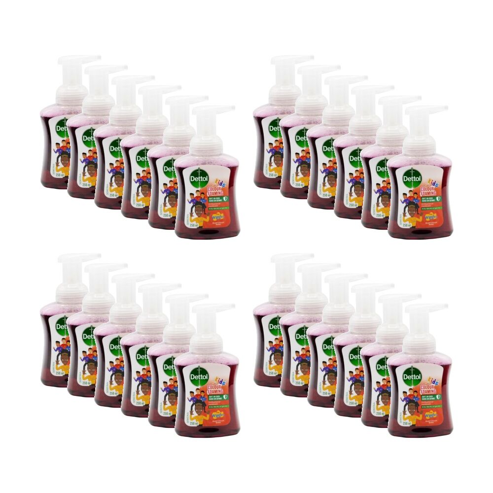24PK Dettol Handwash Colour Foaming Kids Antibacterial Ready Steady Berry 250mL