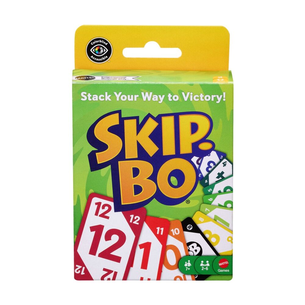 2PK Mattel Skip-Bo Kids/Family Travel/Party Card Stacking Game 2-6 Players 7y+