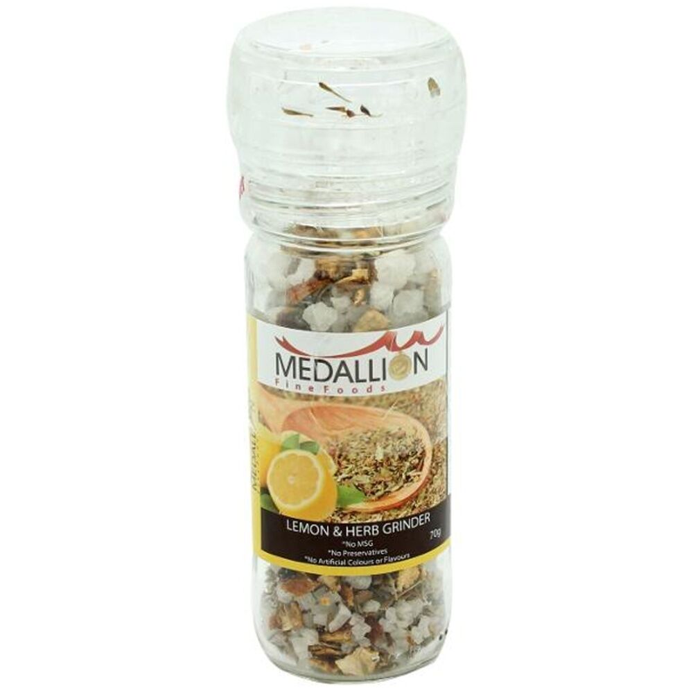 12PK Medallion Lemon & Herb Flavoured Twist Grinder Cooking Condiment 70g