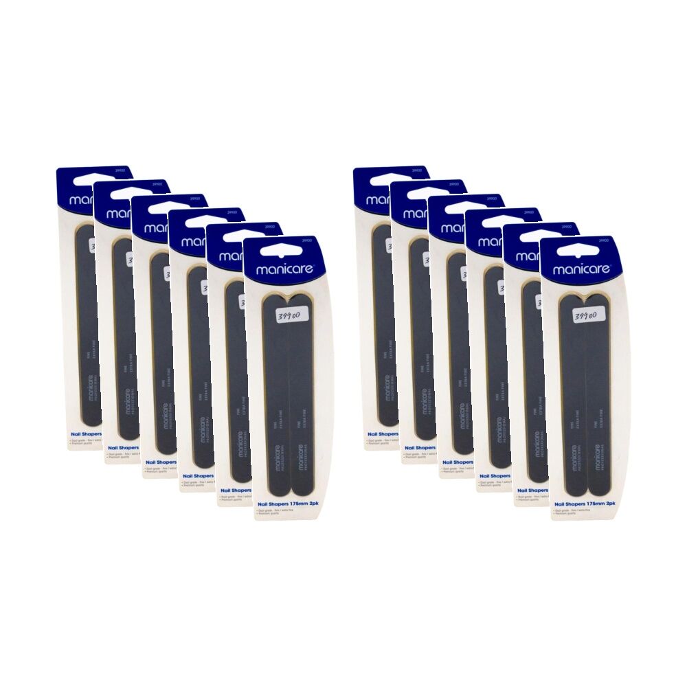 12x 2pc Manicare Nail Shapers Fine Extra Professional Quality Product 175mm