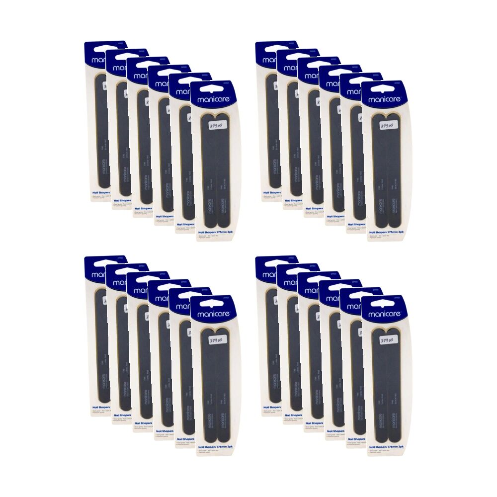 24x 2pc Manicare Nail Shapers Fine Extra Professional Quality Product 175mm