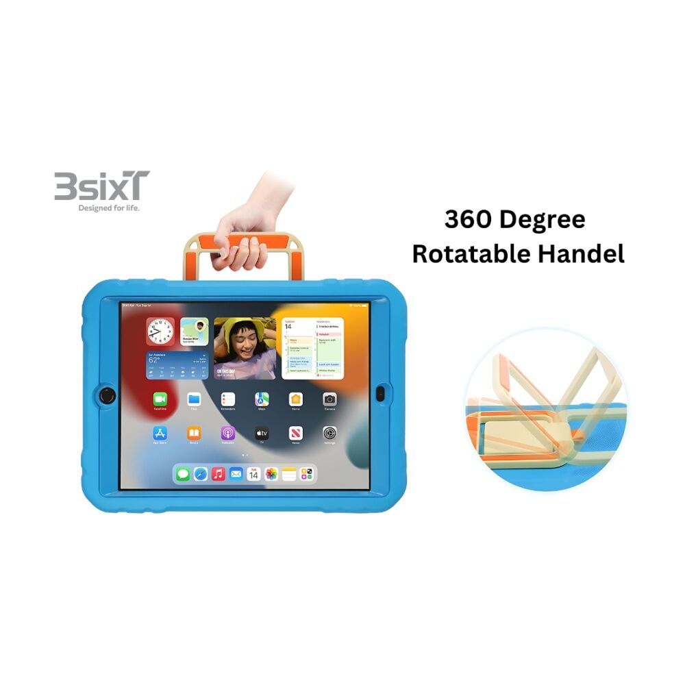 3sixT Kids Safe Case - iPad 10.2 Gen 7/8/9 Rugged Drop Protection Blue