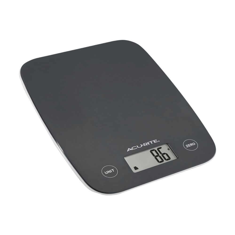 Acurite Compact Digital Kitchen Scale 5kg Capacity Black W/ LCD Display