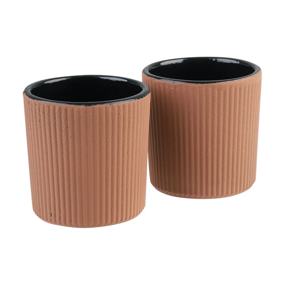 2pc Teaology Cast Iron Heat Retaining Tea Cup Set Serenity Sandstone 120ml
