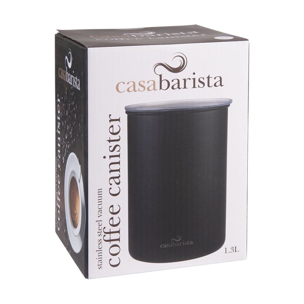 Casabarista Stainless Steel Vacuum Seal Coffee Canister White 1.3L