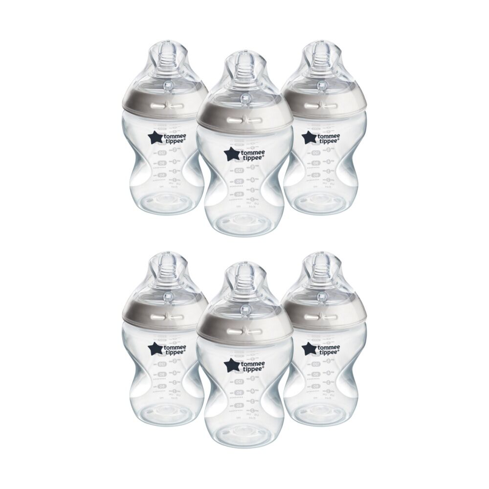 2x 3pc Tommee Tippee Natural Start Silicone Teat Baby Bottle Set 260ml