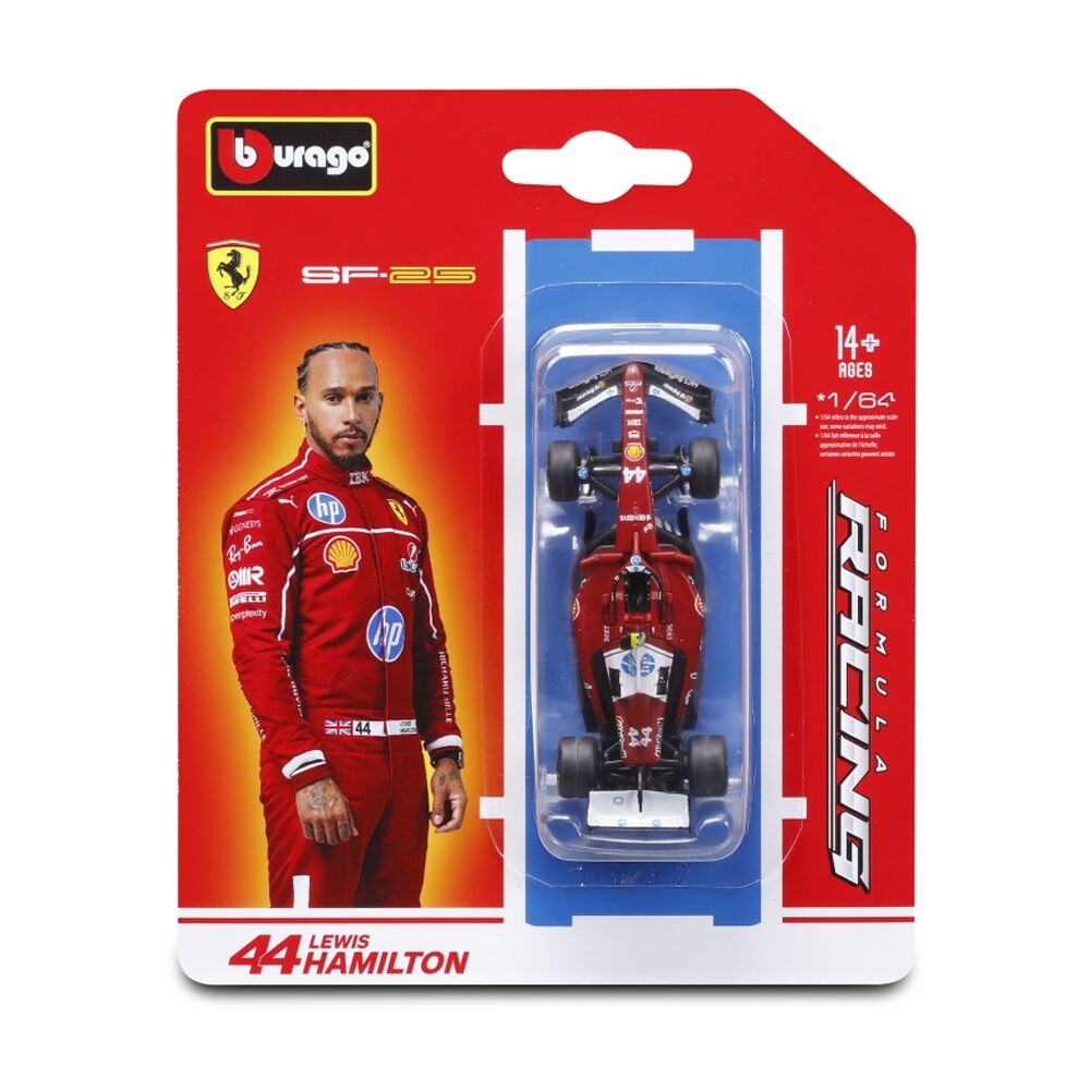 Bburago Ferrari F1 Model 44 Lewis Hamilton 2025 Collectible Car Diecast Toy