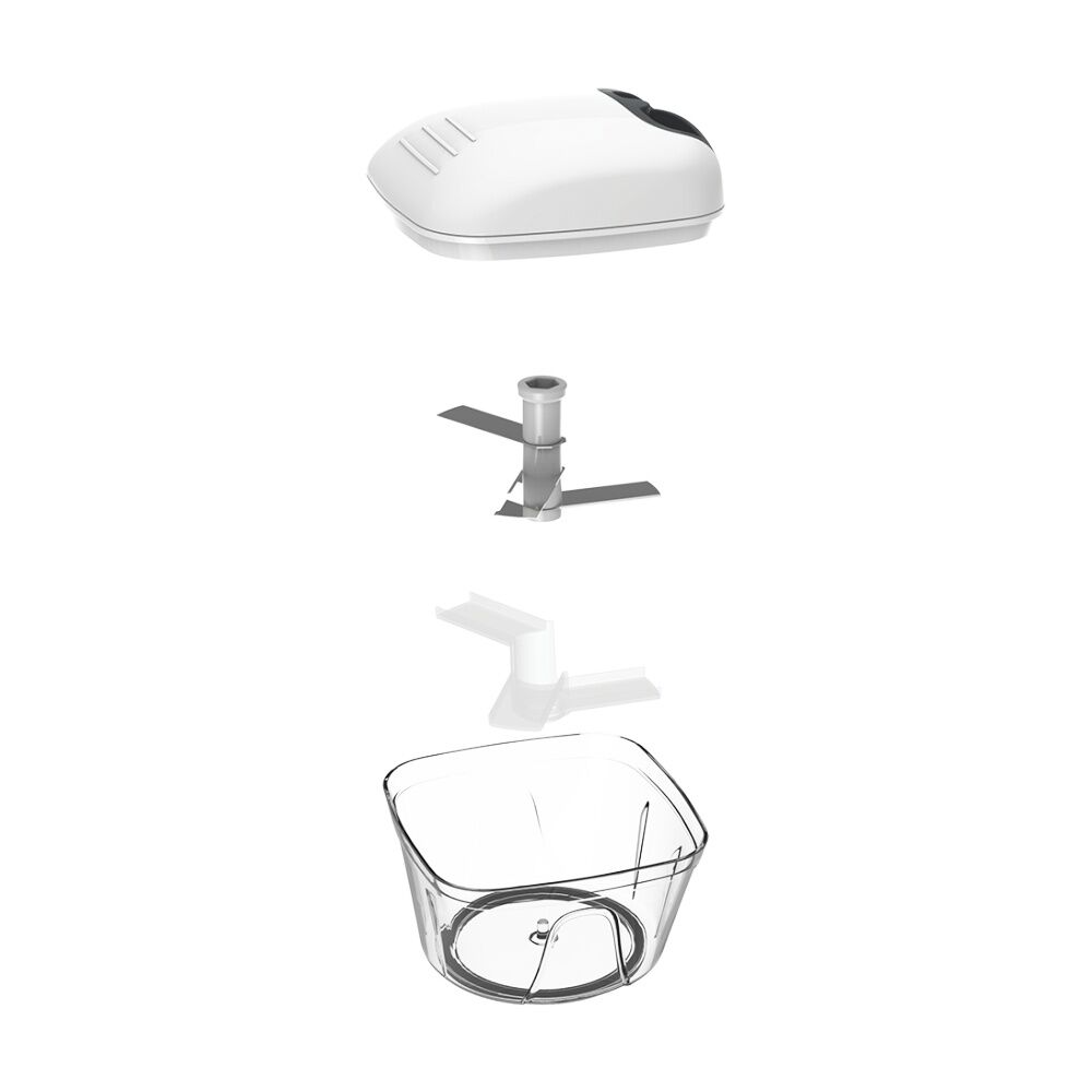 2PK Appetito Manual Cord Pull Vegetable Chopper Kitchen Tool White/Grey
