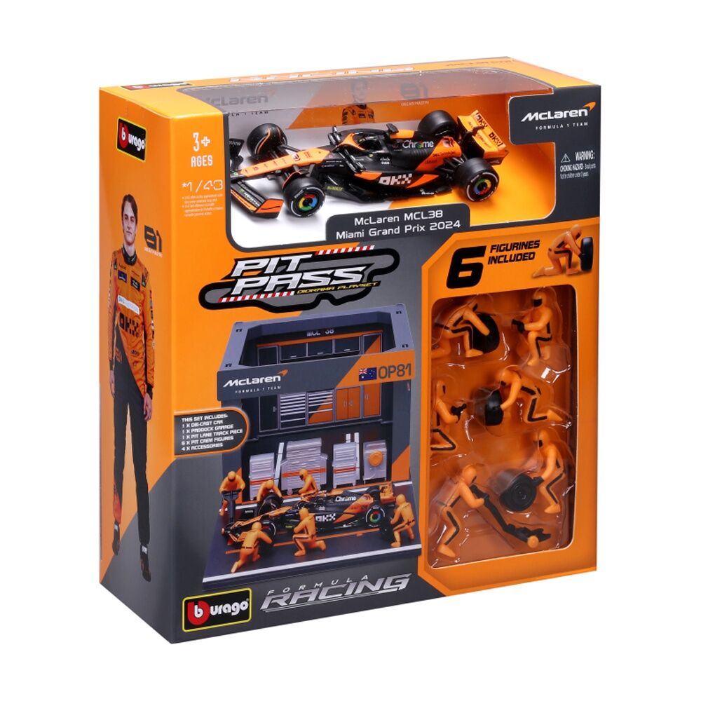 Bburago 2024 McLaren Pit Pass Competition F-1 Piastri 81 Car Model