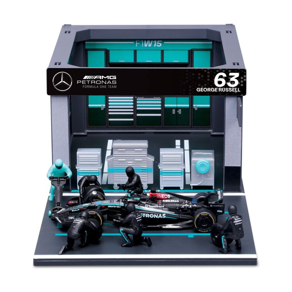 Bburago Mercedes AMG Pit Pass Competition F1 Car 2024 Russell 63 Model