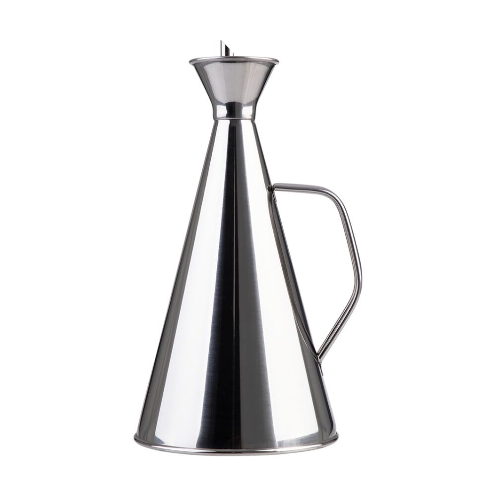2PK Appetito Durable Stainless Steel Oil Can W/ Vented Spout 750ml