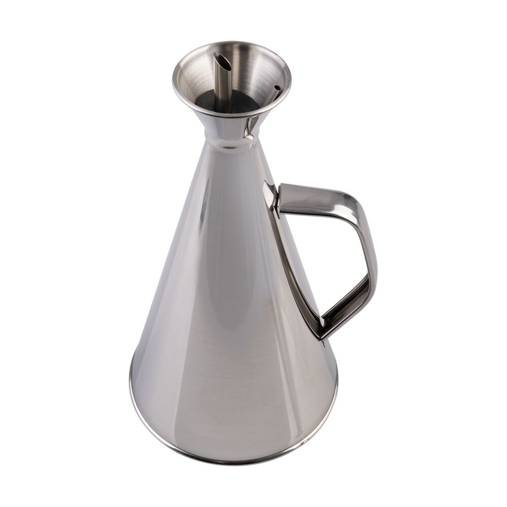 2PK Appetito Durable Stainless Steel Oil Can W/ Vented Spout 750ml