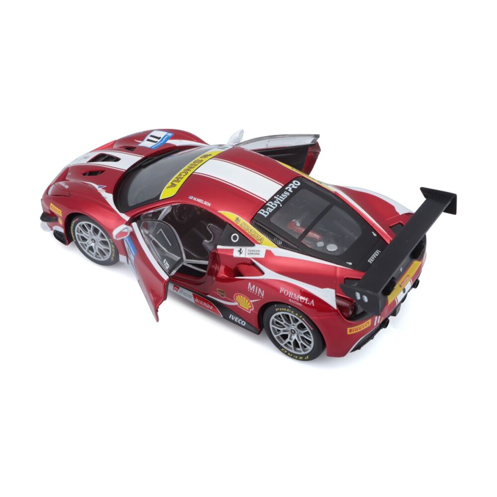 Bburago Model Kit 2017 Ferrari 488 Challenge Race Car Toy Replica Red