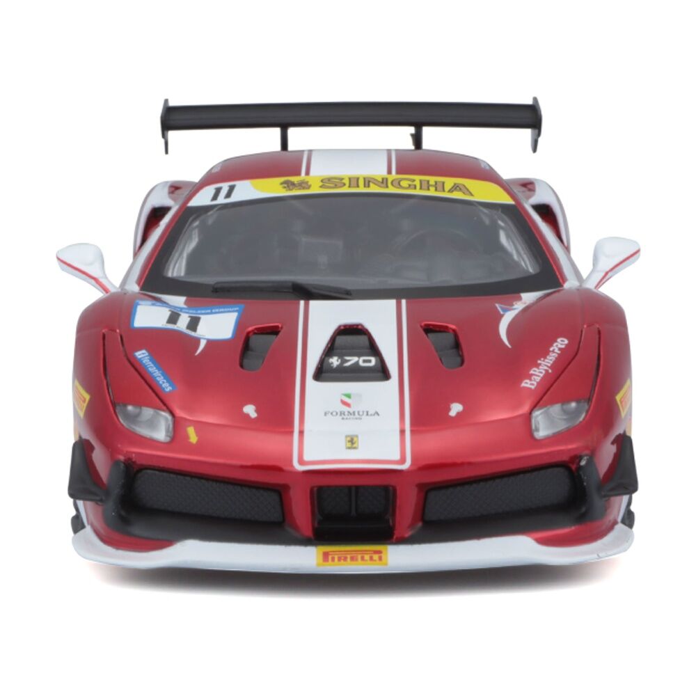 Bburago Model Kit 2017 Ferrari 488 Challenge Race Car Toy Replica Red