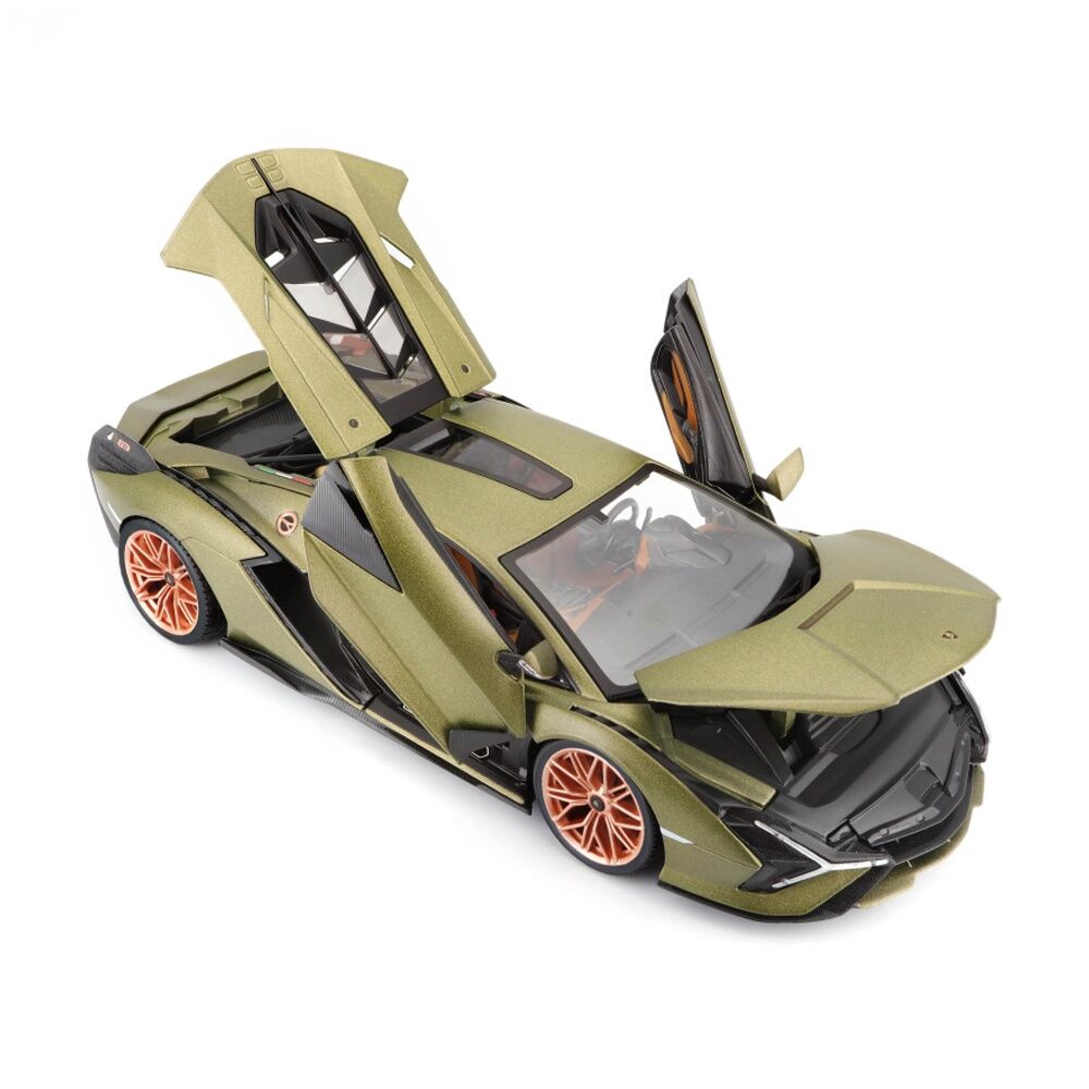 Bburago 2019 Lamborghini Sian FKP-37 Model Car Toy Matte Olive Green