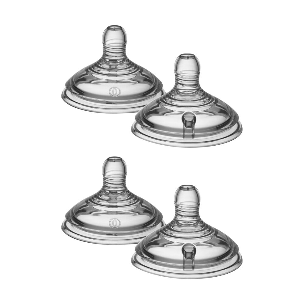 2x 2pc Tommee Tippee Natural Start Extra Slow Flow Baby Bottle Teat Set 0yrs+