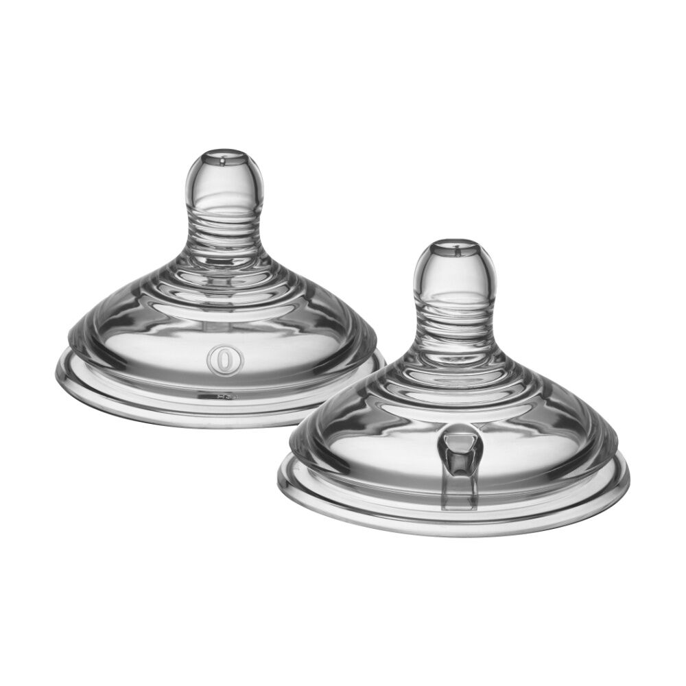 2x 2pc Tommee Tippee Natural Start Extra Slow Flow Baby Bottle Teat Set 0yrs+