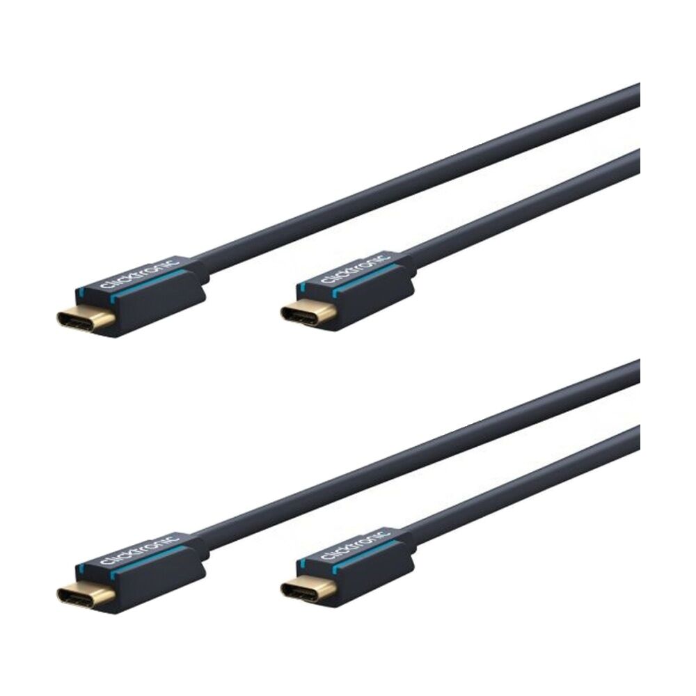 2PK Clicktr Clicktronic USB C to 3.1 2M Fast Charging Cable - Black