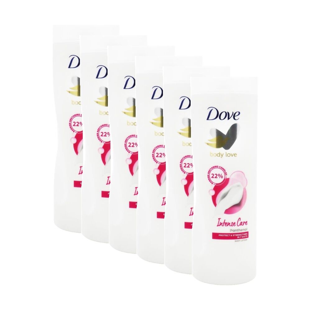 6PK Dove Body Love Intense Care Lotion Panthenol Protect Strengthen 400mL