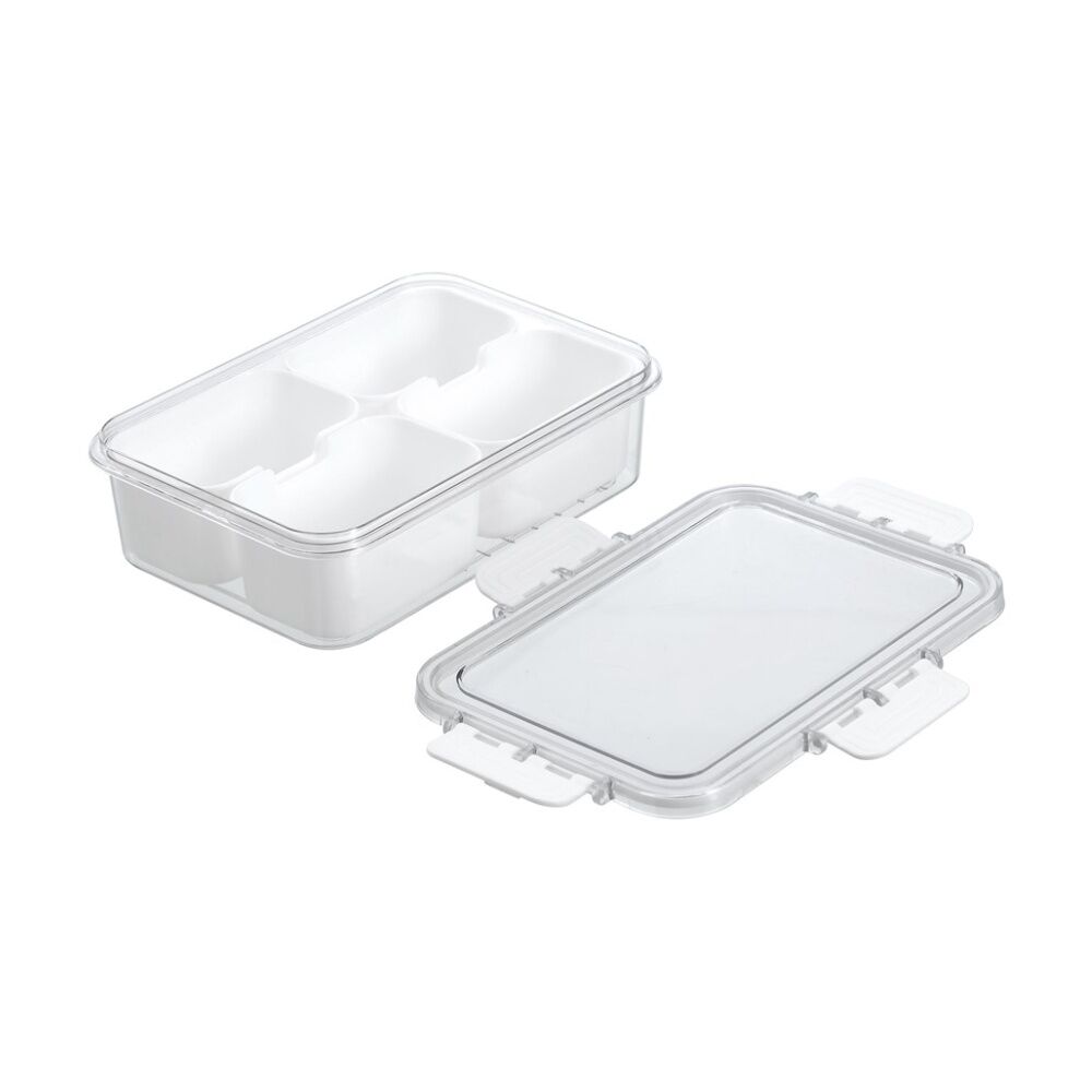 12PK Lemon And Lime Snackal Box 4 Section Reusable Food Container 24x17x6.8cm