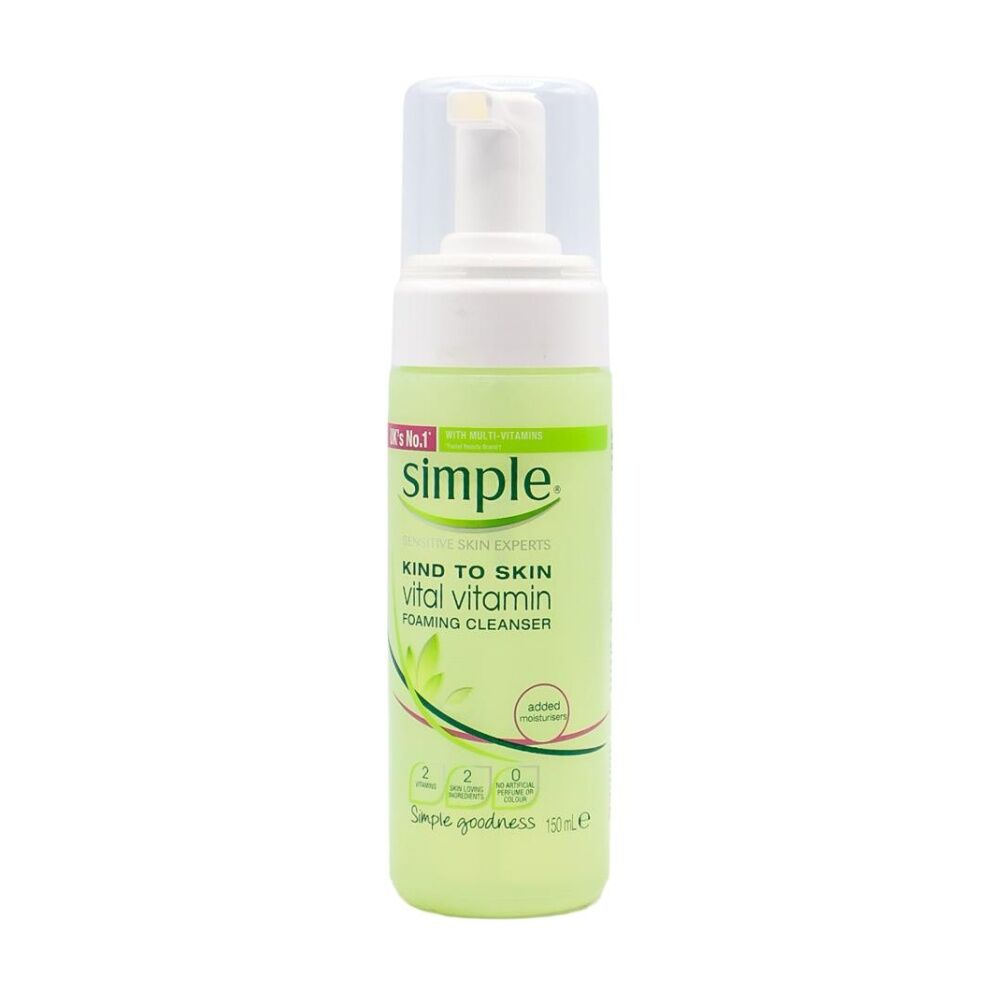 5PK Simple Vital Vitamin Foaming Cleanser W/ Vitamin-E For Sensitive Skin 150ml